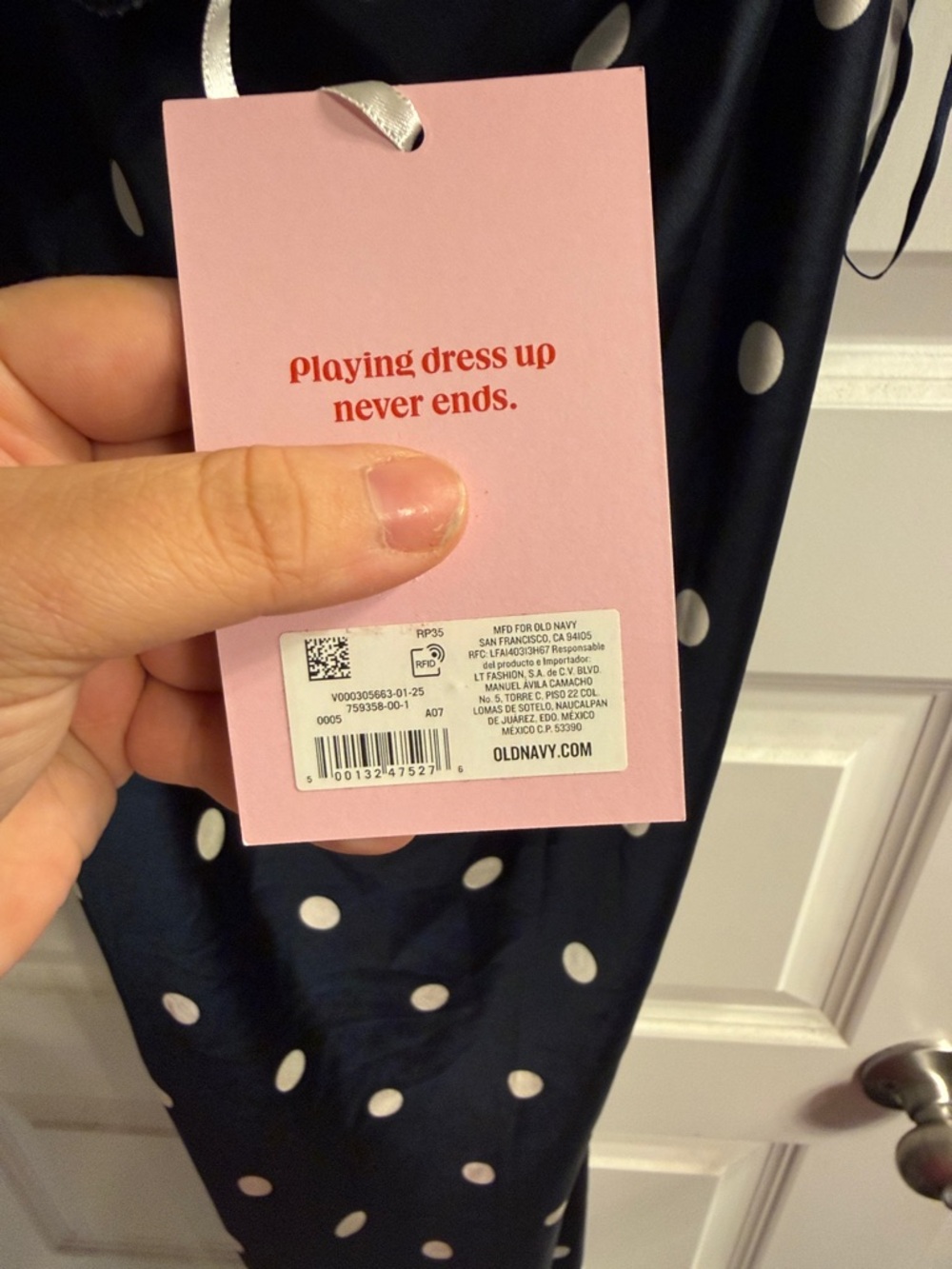 Polka Dot Slip Dress with White Dots - Picture 2 of 2